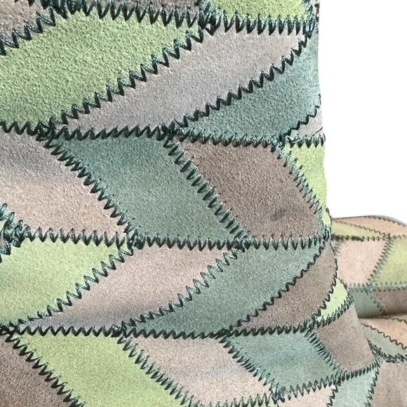 Jeffrey Campbell Verus Patchwork Bootie Heels Boots Green Size 9.5 Women's - Picture 8 of 15